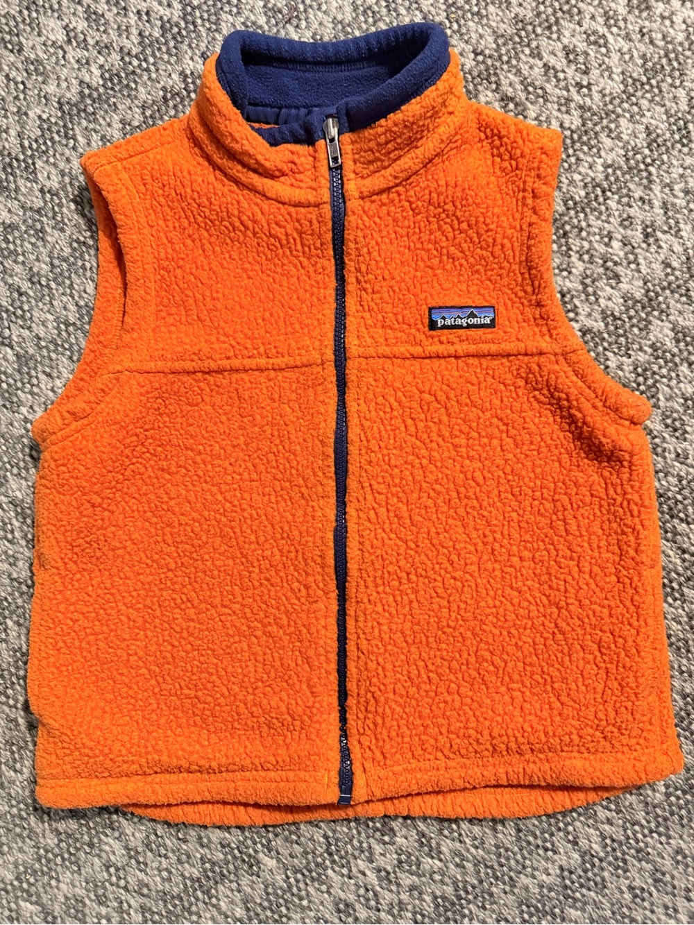 Patagonia Kids Orange Fleece Vest Size 6